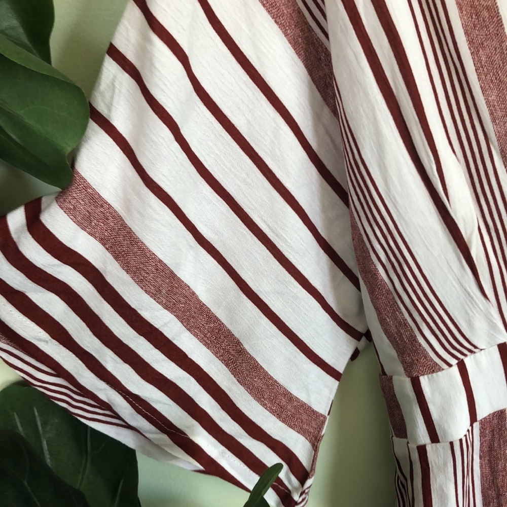 Lulus Hook Line Sinker Rust Red Striped Jumpsuit - image 5